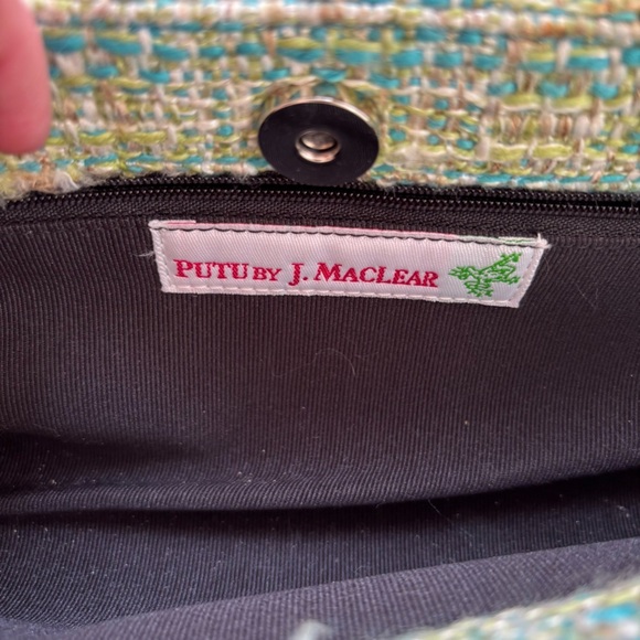 Putu by J. Macclear Blue/Green Tweed/Woven Clutch - Picture 4 of 7